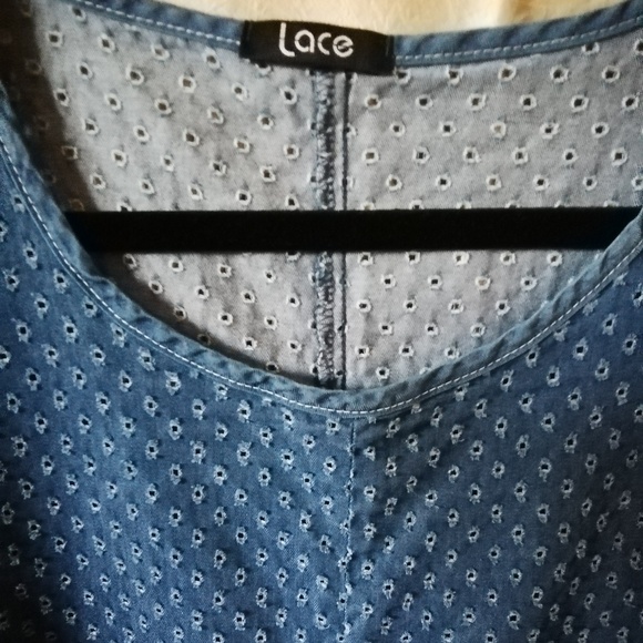Lace perforated light denim Tunic 1 2 3 X - Picture 2 of 7